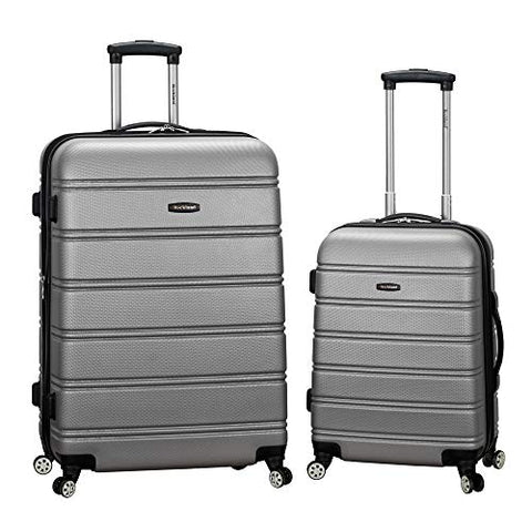 Rockland Melbourne Hardside Expandable Spinner Wheel Luggage, Silver, 2 Piece (20/28)