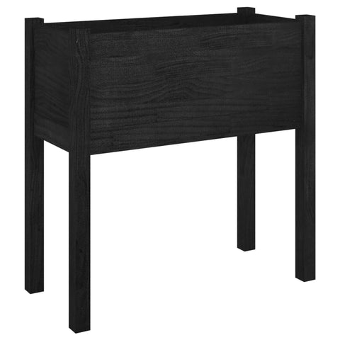 vidaXL Garden Planter - Black - Solid Pinewood - Weather-Resistant - Flexible Usage - Easy Assembly - 27.6"x12.2"x27.6" Dimensions