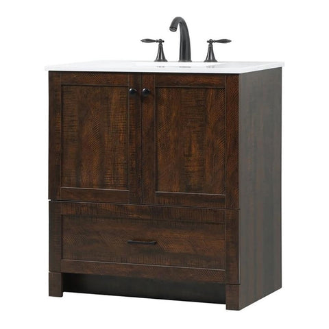 Elegant Decor Soma 30" Aluminum MDF Single Bathroom Vanity in Expresso