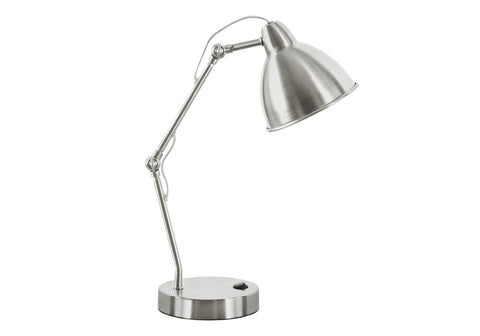 Monarch Specialties I 9659 LightingTable Lamp, USB Port Included, Nickel Metal, Nickel Shade, Modern