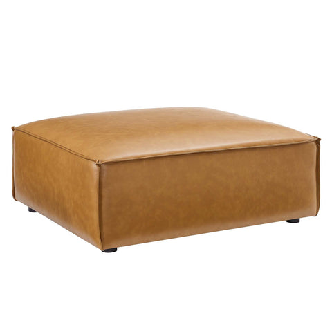 Modway Restore Vegan Leather Sectional Sofa Ottoman in Tan