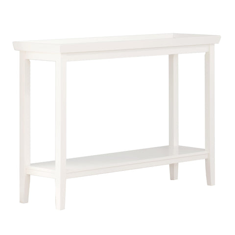 Convenience Concepts Ledgewood Console Table 48" - Modern Narrow Sofa Display Accent with Storage Shelf for Transitional, Traditional Living Room, Entryway, Hallway, or Bedroom, White