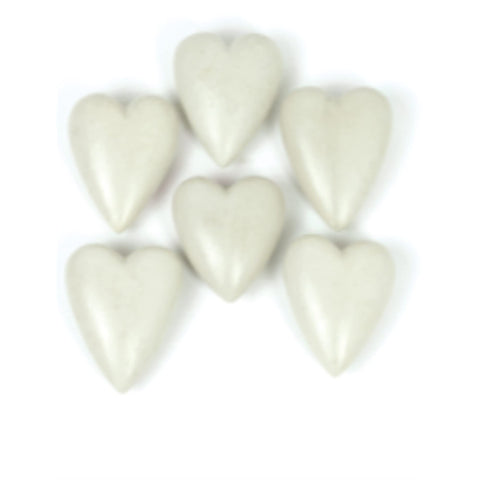Kalalou A5742 Set of Six Hand Carved Stone Hearts, Gray