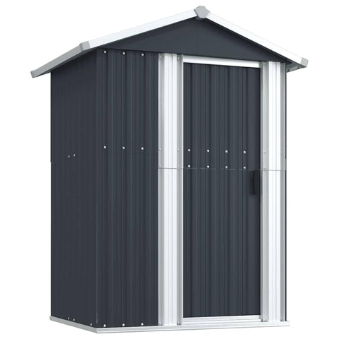 vidaXL Anthracite Galvanized Steel Garden Shed, 49.6"x38.4"x69.7" - Spacious Outdoor Storage Solution for Garden Tools and Equipment