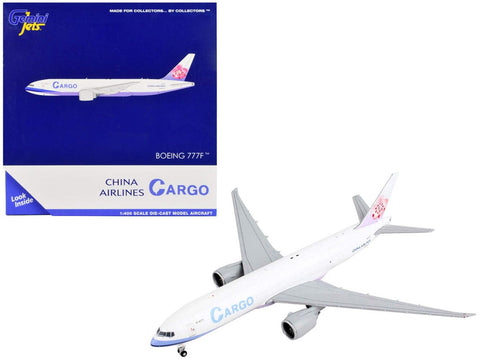 GeminiJets Boeing 777F Commercial Aircraft China Airlines Cargo White with Purple Stripes and Tail 1/400 Diecast Model Airplane