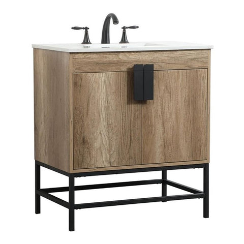 Elegant Decor Indoor Modern Under Sink Bathroom Fixtures Storage Organizer Cabinet 42 inch Single Bathroom Vanity - Blue