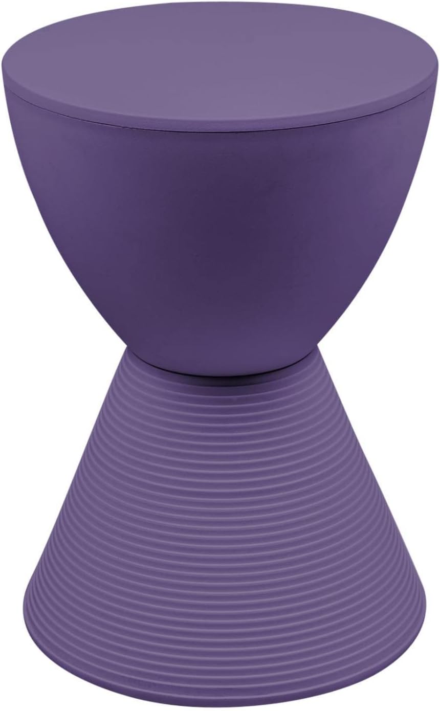 LeisureMod Boyd Modern Accent Side Table End Table Indoor and Outdoor Use, 16.75" H x 11.75" W x 11.75" D (Purple)