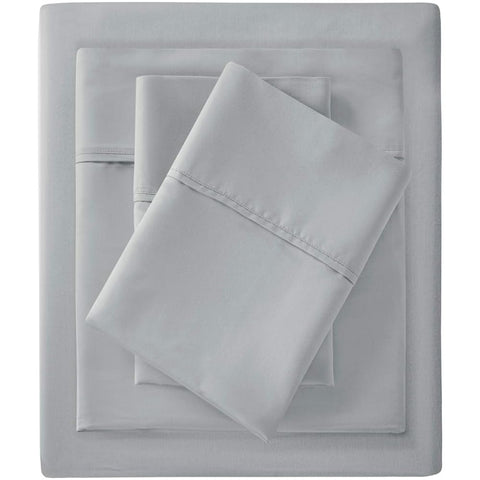 Oakestry 1500 Thread Count Sheet Bedding Set Wrinkle and Shrinkage Resistant 18" Fitted Sheet Sateen Weave Luxury Soft Cooling Hotel, King, Grey