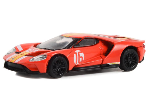 2022 GT Heritage Edition #16 Alan Mann 1966 AM GT-1 Prototype Tribute Red with Stripes Hobby Exclusive Series 1/64 Diecast Model Car by Greenlight 30395