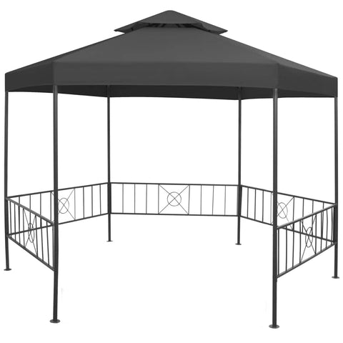 vidaXL Garden Gazebo â€“ Elegant Anthracite Outdoor Shade Canopy with Double-Vented Design, Water-Resistant Polyester Fabric and Powder-Coated Steel