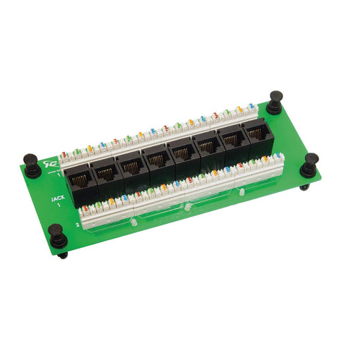 ICC CAT6 Ethernet Data Module, 8 Ports, UL Listed & PoE++ Rated, High-Performance Network Interface, Quick Push-Pin Mount, Fits 9", 14", and 28" Structured Wiring Enclosures