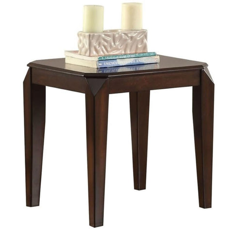 Acme Docila Square Wooden End Table in Walnut