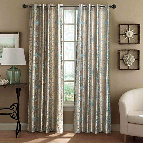 Curtains Damask Jacquard  Grommet  Semi-Blackout  Tall 60x100 inches