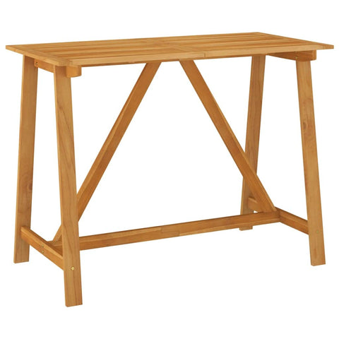 vidaXL Solid Acacia Wood Rectangular Patio Bar Table - Versatile Indoor-Outdoor Wooden Furniture with Oil Finish - Brown, 55.1"x27.6"x40.9"