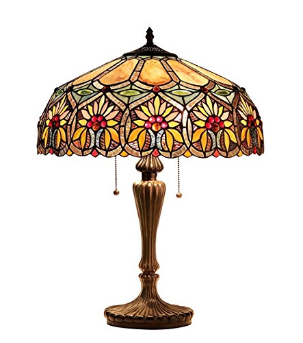 Chloe 'SUNNY' Tiffany-style Floral 2 Light Table Lamp 18' Shade