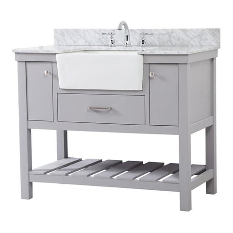 Elegant Decor Clement 42" MDF Single Bathroom Vanity with Backsplash in Gray