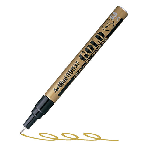 Artline 999XF Metallic Paint Markers | For Decorating and Writing | Permanent | Opaque Ink | 0.8mm Fine Tip | Pack of 12
