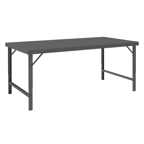 Adjustable Height Workbench 72 x 30 14 Gauge Steel Top 2000 lbs. Capacity Gray
