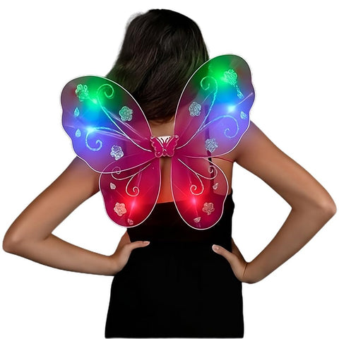 blinkee Light Up Fuchsia Fairy Butterfly Wings LED Halloween Costume for Trick or Treat