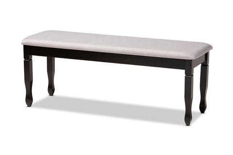 Baxton Studio Grey Upholstered and Brown Finished Wood Dining Bench