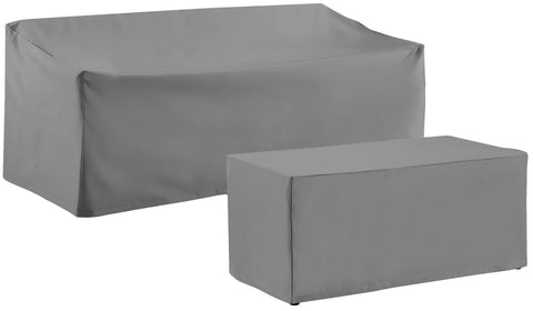 2Pc Outdoor Furniture Cover Set Gray - Sofa & Coffee Table
