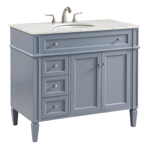 Elegant Decor Park Avenue 40" Wood Single Bathroom Vanity in Gray