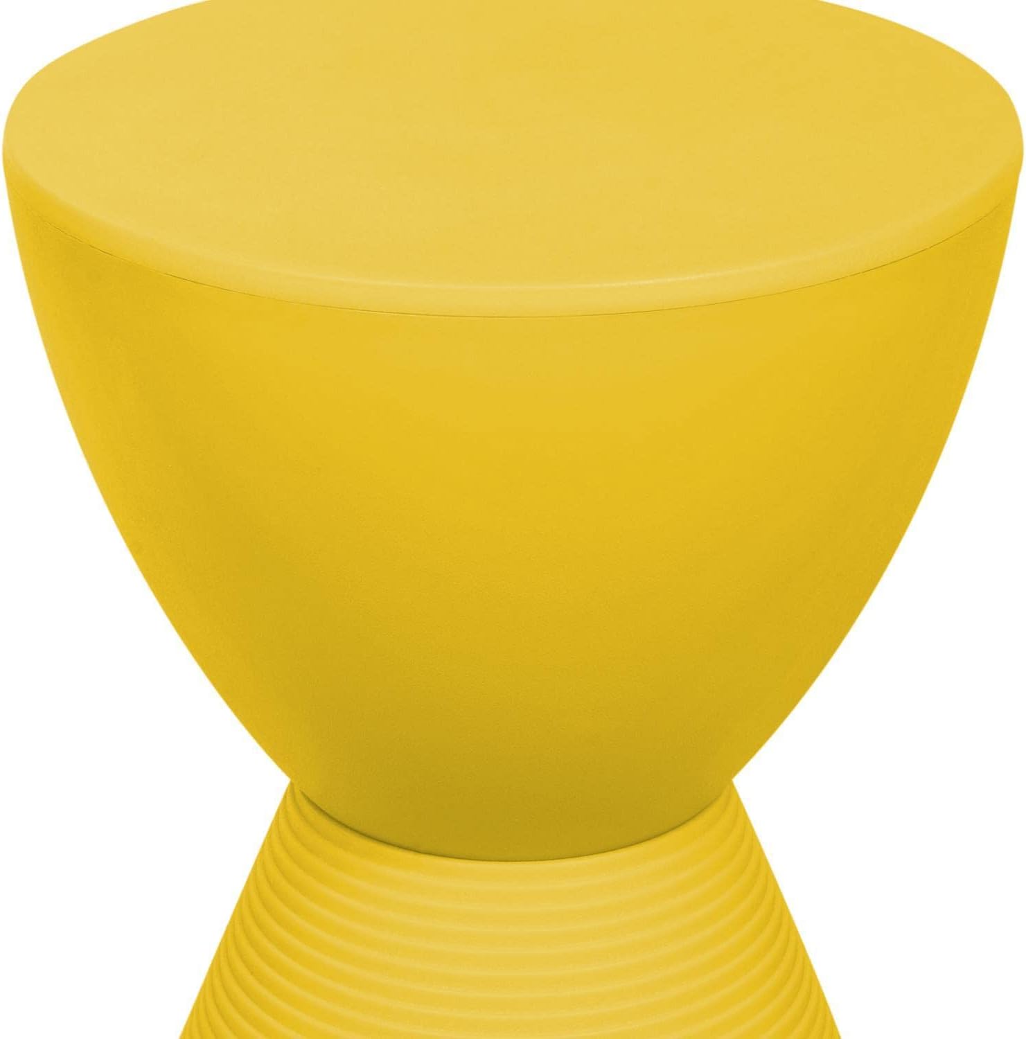 LeisureMod Boyd Modern Accent Side Table End Table Indoor and Outdoor Use, 16.75" H x 11.75" W x 11.75" D (Yellow)