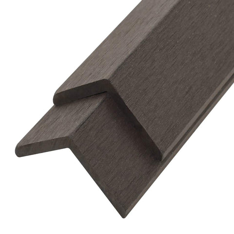 vidaXL Decking Angle Trims, 5 pcs Set, WPC, Dark Brown, Finishing Edges, Weather-, Easy Maintenance, 66.9" x 1.8" x 1.8"