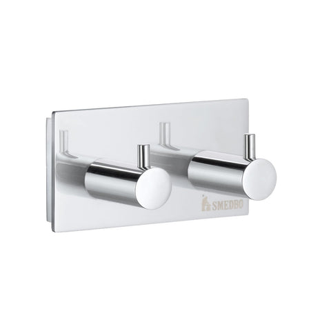 Smedbo SME_ZK356 Double Towel Hook, Polished Chrome