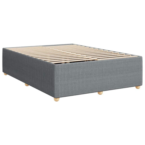 vidaXL - Light Gray Queen upholstered Mattress Base with Solid Wood feet for Bedroom