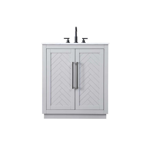 Elegant Kitchen and Bath 30" Single Bathroom Vanity in Grey