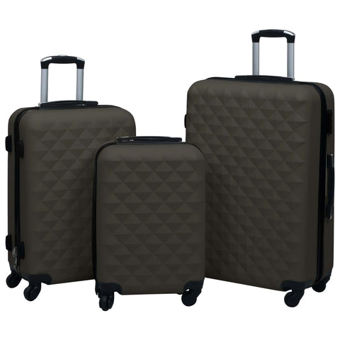 vidaXL Anthracite 3 pcs Trolley Set - Durable ABS Material, Security Locks, Multiple Sizes, Space Saving Storage, Easy Travel Mobility