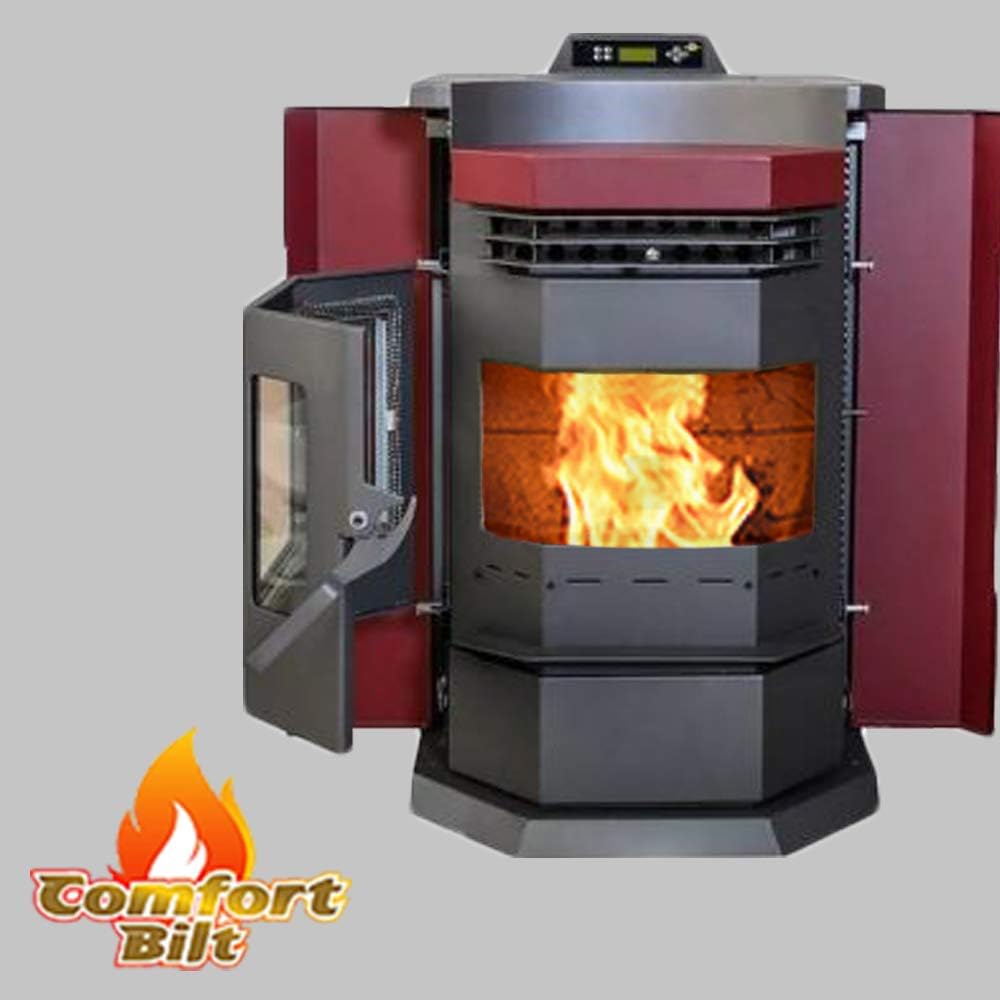 HP22-N Pellet Stove Burgundy 8- lbs. Hopper Capacity EPA Approves with Smart Controller Function