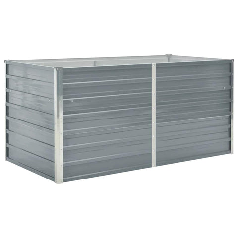 vidaXL Raised Garden Bed, Deep and Spacious Galvanized Steel Outdoor Planter, Stylish Rectangle Design, Easy Assembly, 63"x31.5"x30.3", Gray