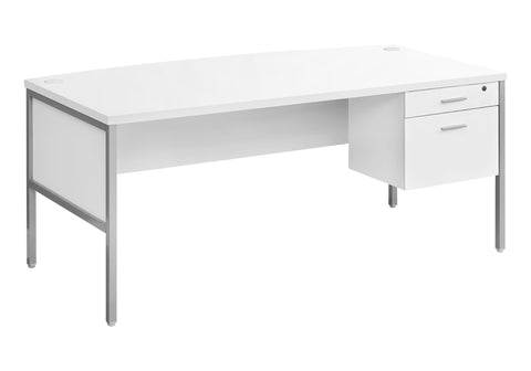 Monarch Specialties 7725, Home Office, Work, Laptop, File Storage Drawer Computer Desk 72" L White Silver Commercial Grade, 70.75" L x 35.5" W x 30" H