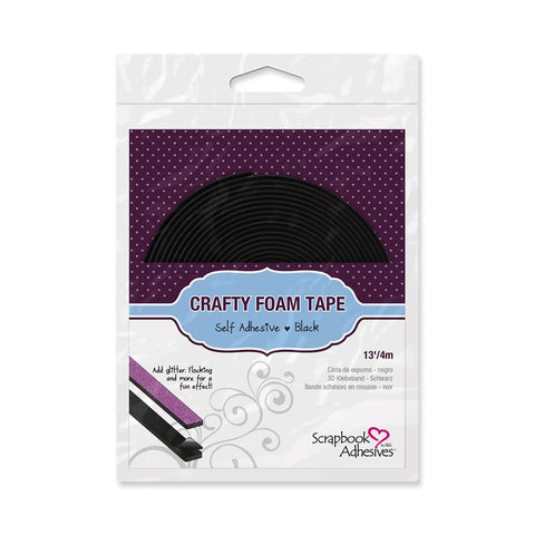 Scrapbook Adhesives by 3L, Crafty Foam Tape, Black, 1/2-Inch x 13ft/4m