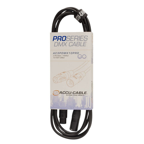 Accu Cable, PRO Series DMX Stage Light Cable, 3 Pin Connection AC3PDMX10PRO (10 FT)