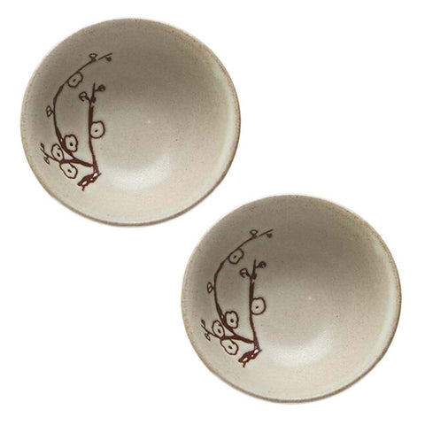 Pigeon Fleet 2 Pcs 2 oz Crude Pottery Chinese Plum Blossom Kungfu Teacup Handcraft Ceramic Wine Cup Japanese Tea Cup