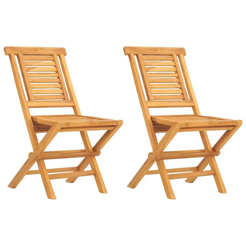 vidaXL Folding Patio Chairs, Solid Teak Wood, Classic Slatted Design, Comfortable Backrest, Easy to Store and Transport, Ideal for Outdoor Spaces - Brown'.