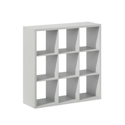 Oakestry Cubic Open Back Multipurpose Closet Storage Organizer Shelf, 9-Cube, Light Grey