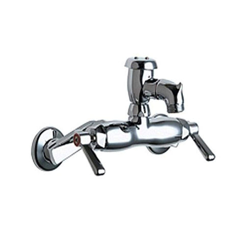 Chicago Faucets 305-VBCP Wall Mount Service Sink Faucet with Adjustable Centers, Chrome
