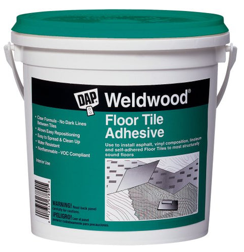 Dap 00136 Weldwood Floor Tile Adhesive, 1-Quart,Clear
