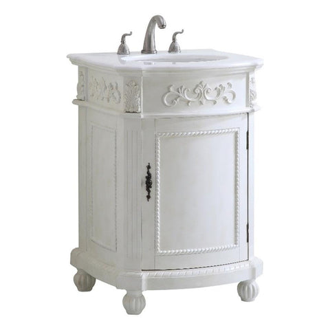 Elegant Kitchen and Bath Danville 24" Single Solid Wood Bathroom Vanity in White