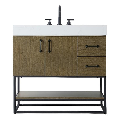 Elegant Kitchen and Bath 36" Single Bathroom Vanity in Chestnut Brown