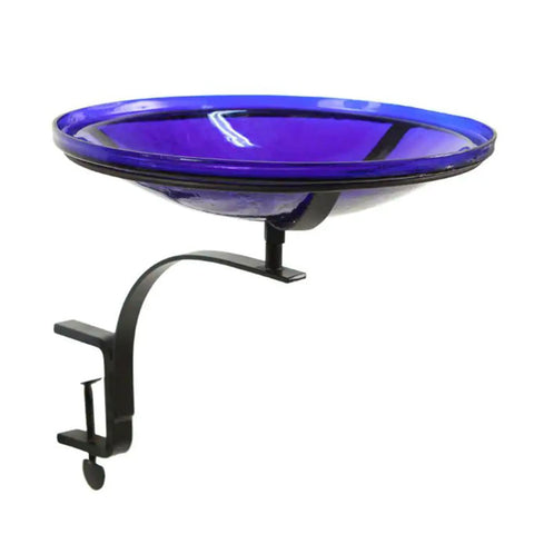 Cobalt Crackle Bowl 14" with Rail Mount by Achla Designs