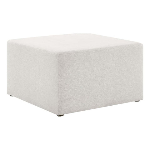 Modway Callum 28 Inch Square Ottoman in Ivory Fabric - Heathered Woven Fabric - Versatile Upholstered Coffee Table and Footrest - Couch Ottoman - Living Room Accent Table - Large Footstool