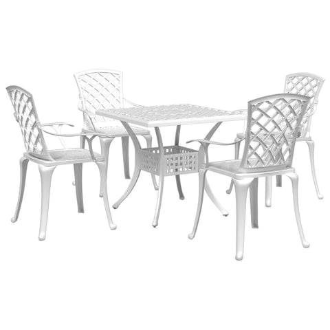 vidaXL , Aluminum Dining Set, Square, Lightweight, Weatherproof, Chic Garden, Modern Look, Perfect for Outdoors