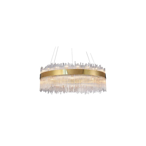 BETHEL Gold Stainless Steel Frame with Clear Glass Chandelier