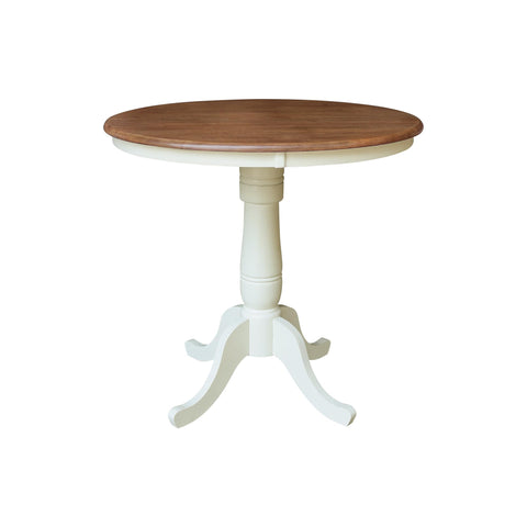 IC INTERNATIONAL CONCEPTS 36" Round Top Wood Counter Height Pedestal Dining Table 35.1" High - Multi-Color
