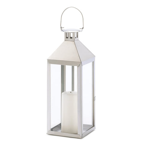 Gallery of Light Large Candle Lantern, Metal Candle Lanterns Outdoor - Stainless Steel